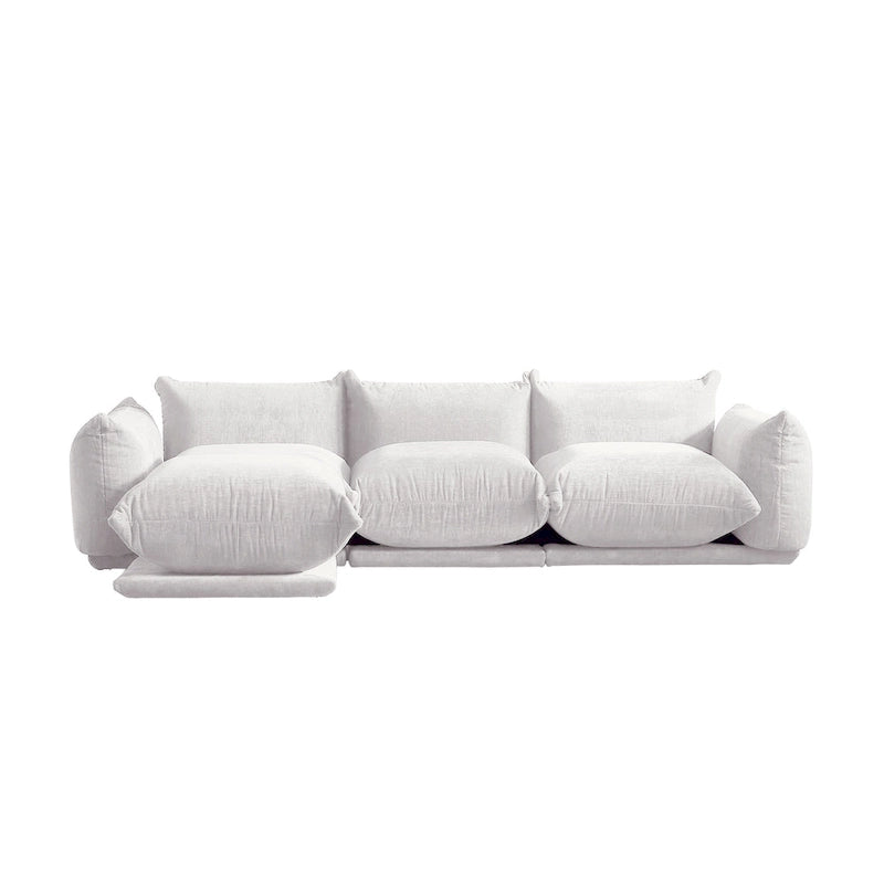 Black / Beige / Green / Orange L-Shape Modular Sectional Sofa with Ottoman, Semi-Firm, 2–3 Seater