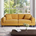 Corduroy 2-Seater Sofa – Orange / Gray / Green / Beige / Light Grey