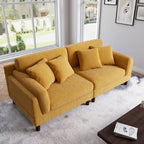 Corduroy 2-Seater Sofa – Orange / Gray / Green / Beige / Light Grey