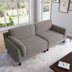 Corduroy 2-Seater Sofa – Orange / Gray / Green / Beige / Light Grey