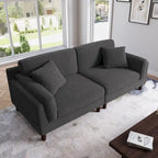 Corduroy 2-Seater Sofa – Orange / Gray / Green / Beige / Light Grey