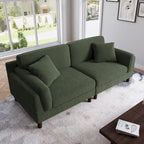 Corduroy 2-Seater Sofa – Orange / Gray / Green / Beige / Light Grey