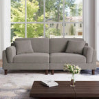 Corduroy 2-Seater Sofa – Orange / Gray / Green / Beige / Light Grey