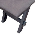 Espresso / Grey Upholstered Dining Bench, Seats 2, Transitional Style