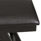 Espresso / Grey Upholstered Dining Bench, Seats 2, Transitional Style
