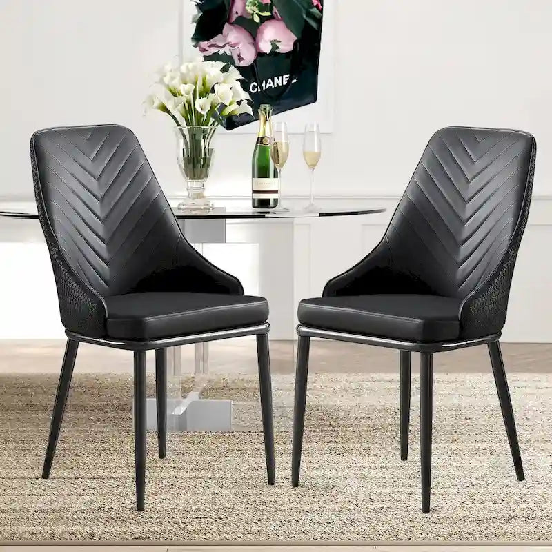 Faux Leather Dining Chair, Set of 2, Multi-Color, Seats 2