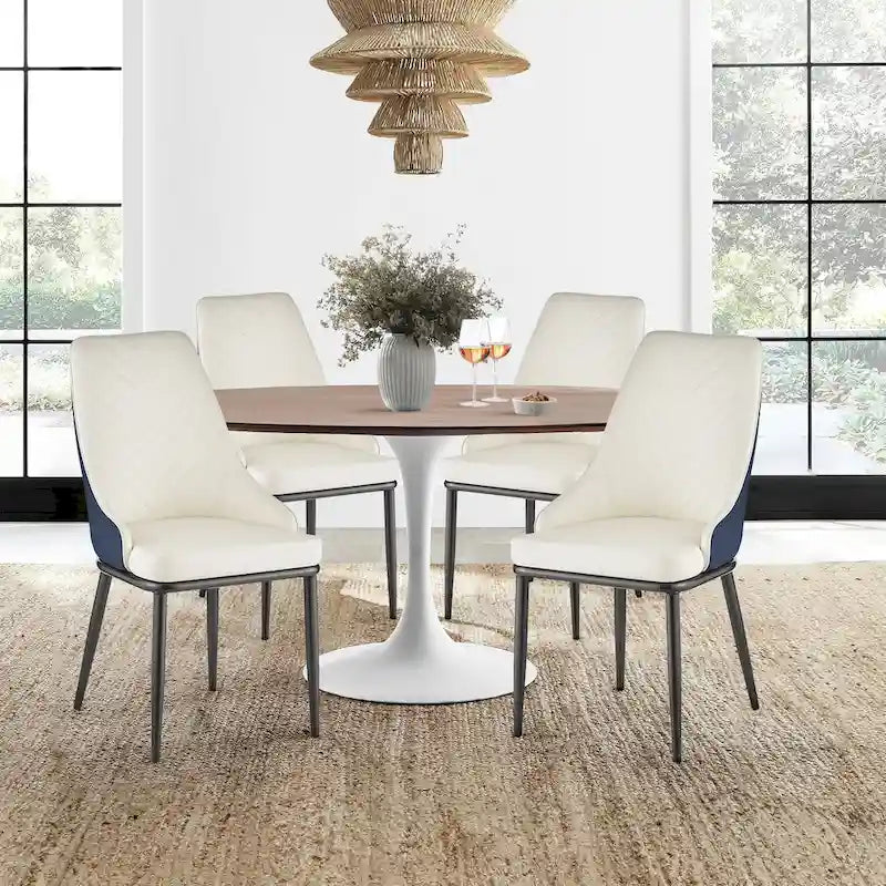 Faux Leather Dining Chair, Set of 2, Multi-Color, Seats 2
