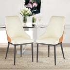 Faux Leather Dining Chair, Set of 2, Multi-Color, Seats 2