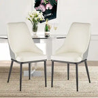Faux Leather Dining Chair, Set of 2, Multi-Color, Seats 2