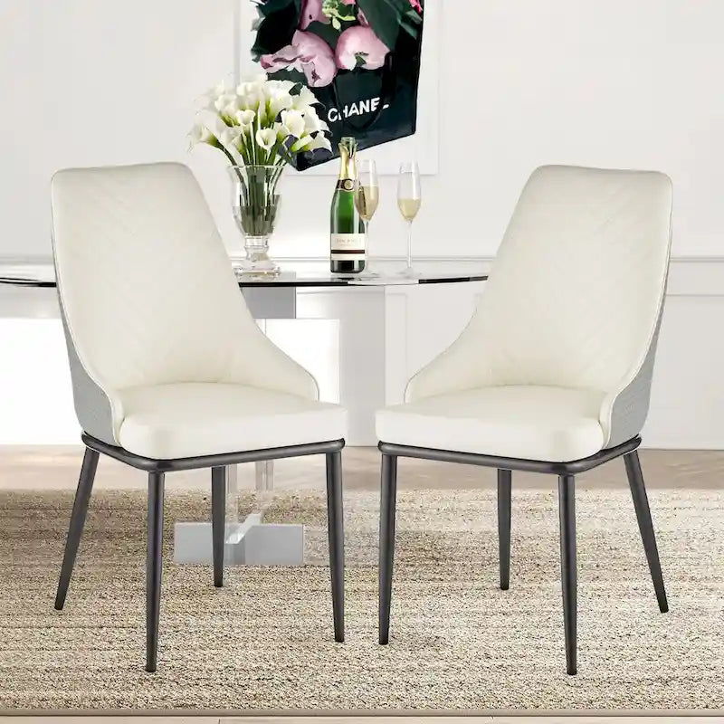 Faux Leather Dining Chair, Set of 2, Multi-Color, Seats 2