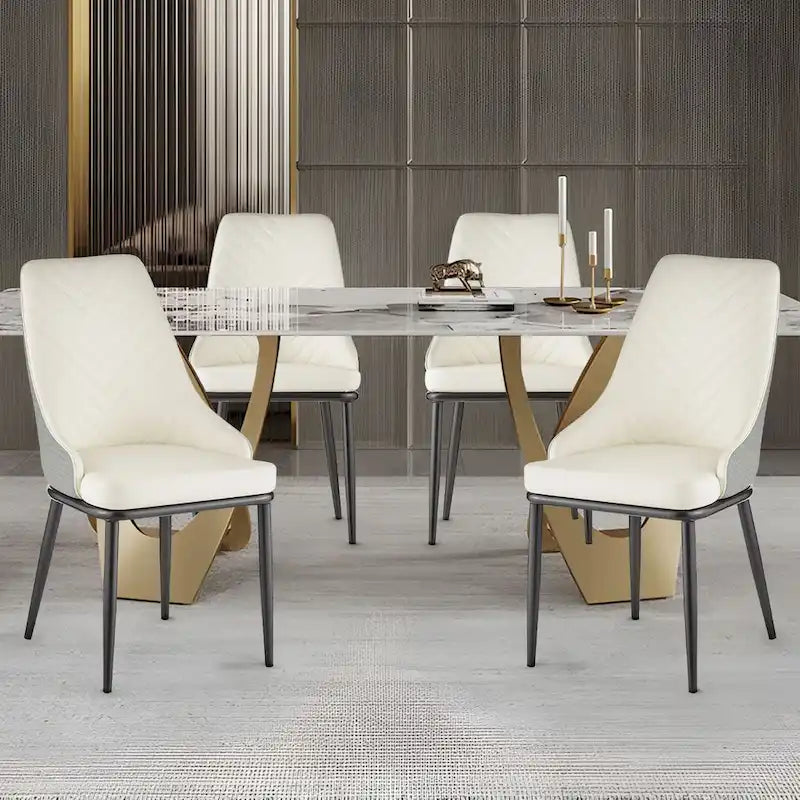 Faux Leather Dining Chair, Set of 2, Multi-Color, Seats 2