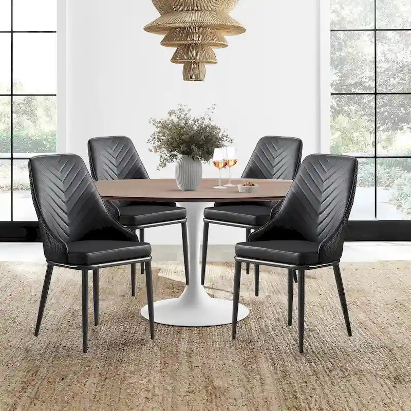 Faux Leather Dining Chair, Set of 2, Multi-Color, Seats 2