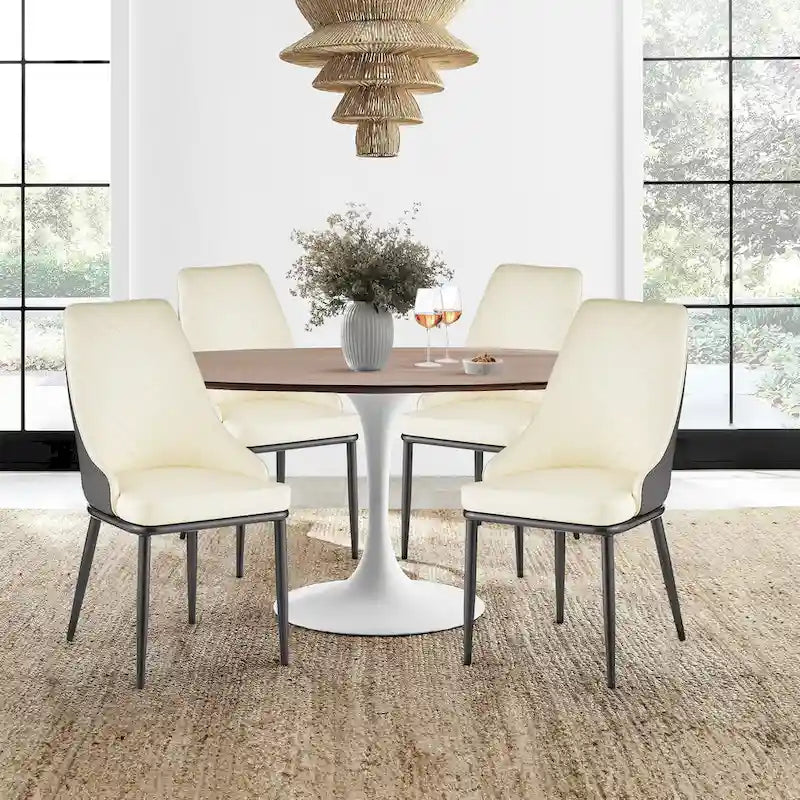 Faux Leather Dining Chair, Set of 2, Multi-Color, Seats 2