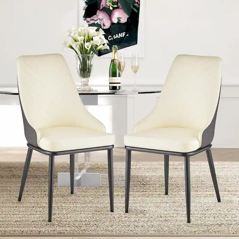 Faux Leather Dining Chair, Set of 2, Multi-Color, Seats 2
