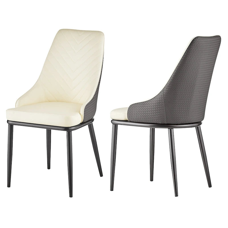 Faux Leather Dining Chair, Set of 2, Multi-Color, Seats 2