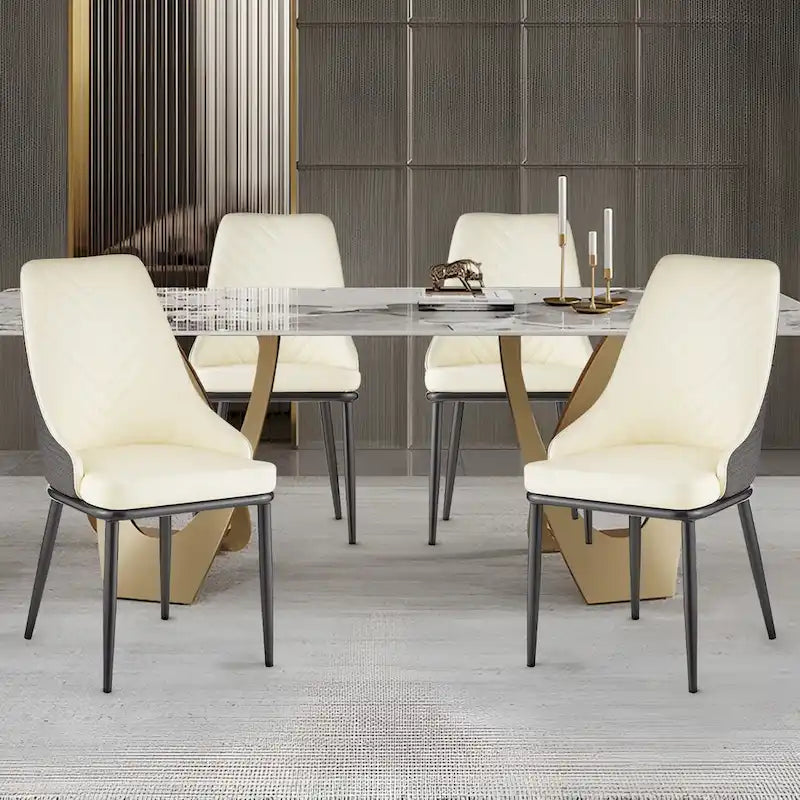 Faux Leather Dining Chair, Set of 2, Multi-Color, Seats 2