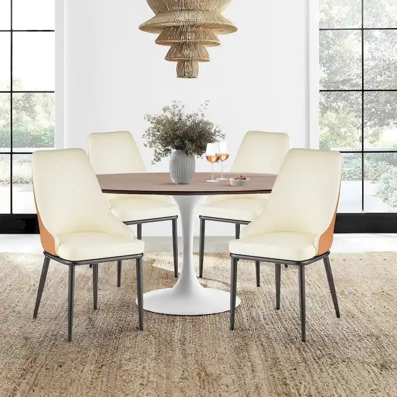 Faux Leather Dining Chair, Set of 2, Multi-Color, Seats 2