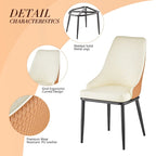 Faux Leather Dining Chair, Set of 2, Multi-Color, Seats 2