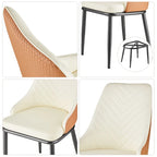 Faux Leather Dining Chair, Set of 2, Multi-Color, Seats 2