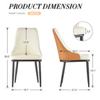 Faux Leather Dining Chair, Set of 2, Multi-Color, Seats 2