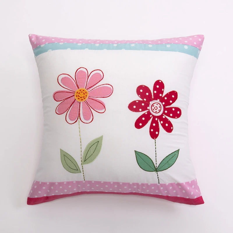 Cojín Decorativo de Algodón Dixie con Apliques de 16 Pulgadas