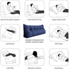 Almohada de Lectura con Respaldo en Cuña para Niños, Cabecero para Cama Individual
