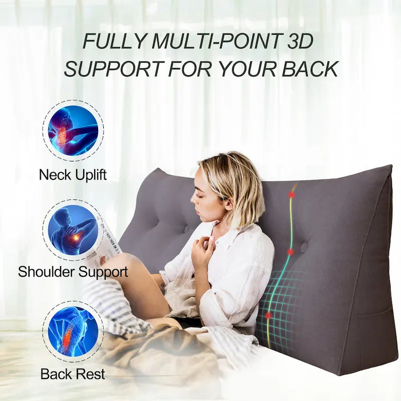 Almohada de Lectura con Respaldo en Cuña para Niños, Cabecero para Cama Individual