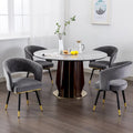 Grey/Blue/Green Velvet Swivel Armchair with Gold Legs, Set of 2