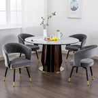 Grey/Blue/Green Velvet Swivel Armchair with Gold Legs, Set of 2