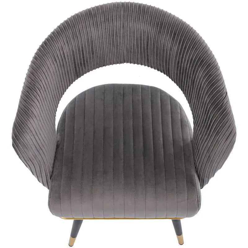Grey/Blue/Green Velvet Swivel Armchair with Gold Legs, Set of 2