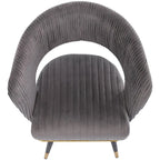 Grey/Blue/Green Velvet Swivel Armchair with Gold Legs, Set of 2
