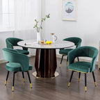 Grey/Blue/Green Velvet Swivel Armchair with Gold Legs, Set of 2