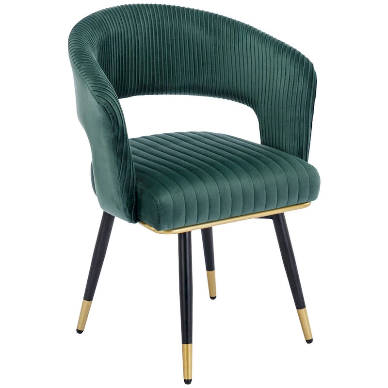 Grey/Blue/Green Velvet Swivel Armchair with Gold Legs, Set of 2