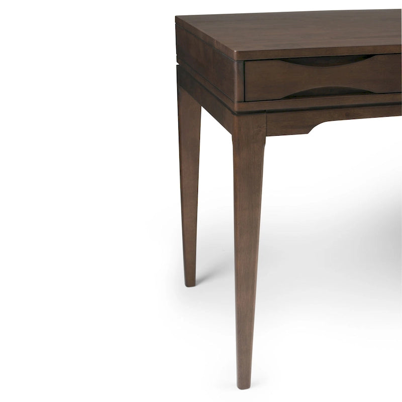 Solid Rubberwood Mid-Century Writing Desk, 60 in., 1 Person