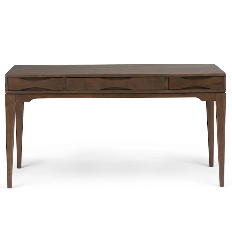 Solid Rubberwood Mid-Century Writing Desk, 60 in., 1 Person