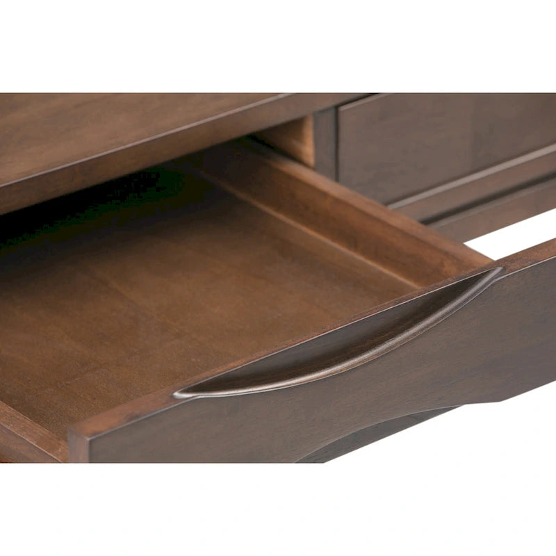 Solid Rubberwood Mid-Century Writing Desk, 60 in., 1 Person