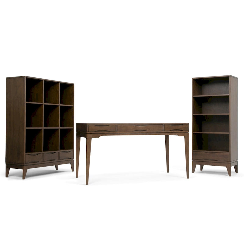 Solid Rubberwood Mid-Century Writing Desk, 60 in., 1 Person