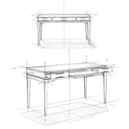 Solid Rubberwood Mid-Century Writing Desk, 60 in., 1 Person