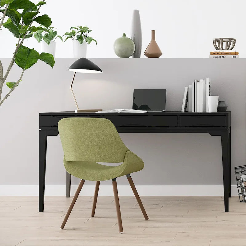 Solid Rubberwood Mid-Century Writing Desk, 60 in., 1 Person