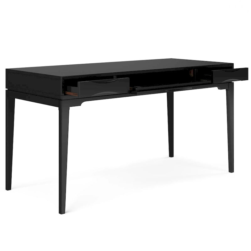 Solid Rubberwood Mid-Century Writing Desk, 60 in., 1 Person