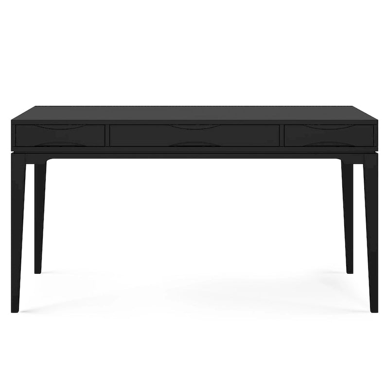 Solid Rubberwood Mid-Century Writing Desk, 60 in., 1 Person