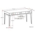 Solid Rubberwood Mid-Century Writing Desk, 60 in., 1 Person