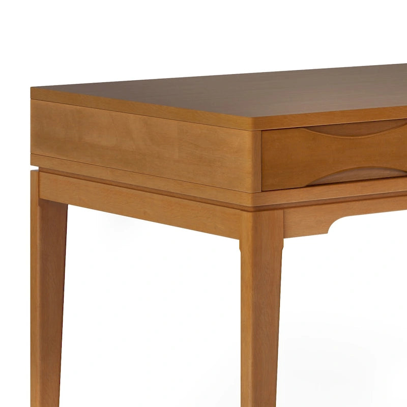 Solid Rubberwood Mid-Century Writing Desk, 60 in., 1 Person