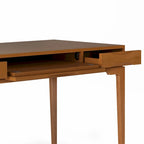 Solid Rubberwood Mid-Century Writing Desk, 60 in., 1 Person