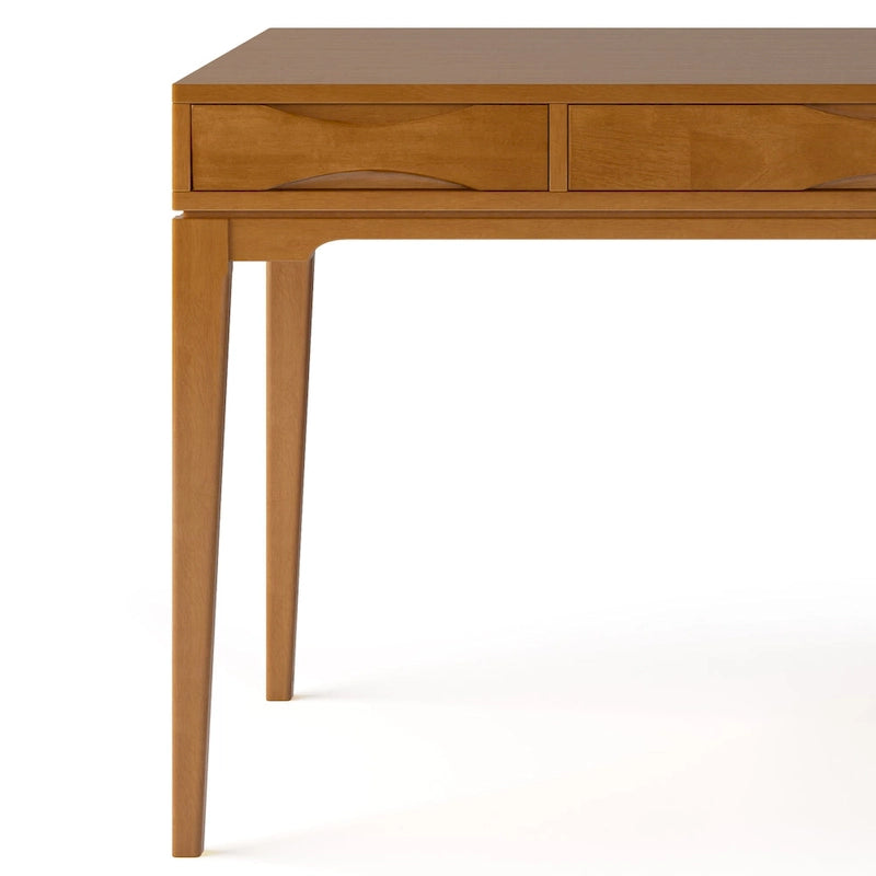 Solid Rubberwood Mid-Century Writing Desk, 60 in., 1 Person