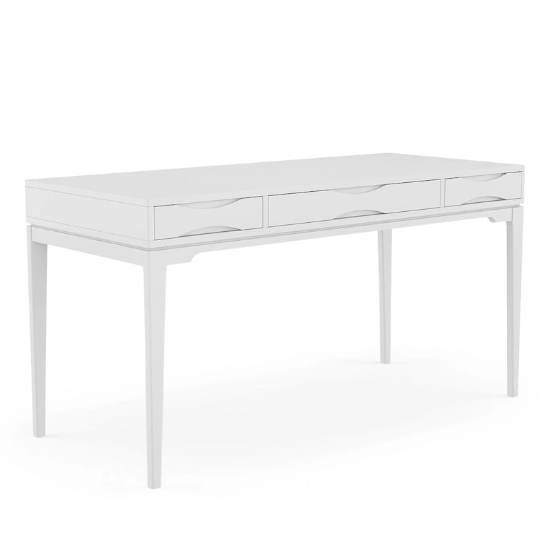 Solid Rubberwood Mid-Century Writing Desk, 60 in., 1 Person