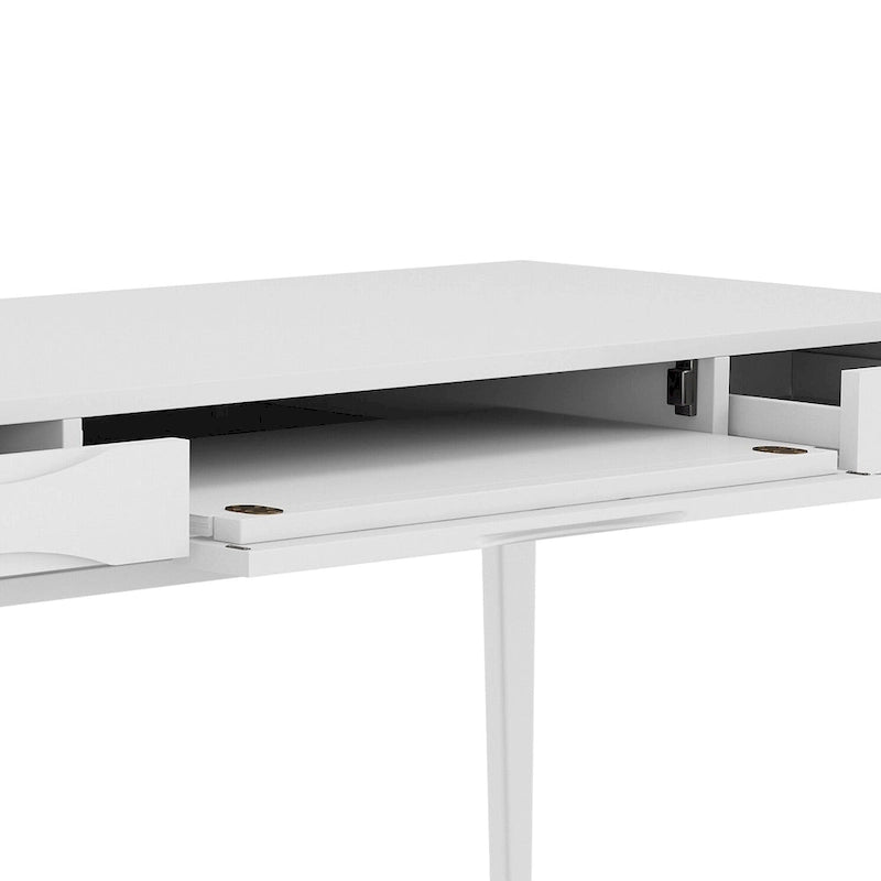 Solid Rubberwood Mid-Century Writing Desk, 60 in., 1 Person
