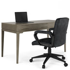 Solid Rubberwood Mid-Century Writing Desk, 60 in., 1 Person