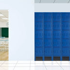 Blue/Grey 5-Door Metal Storage Locker, 1 User per Compartment