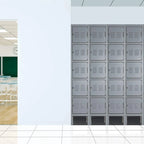 Blue/Grey 5-Door Metal Storage Locker, 1 User per Compartment
